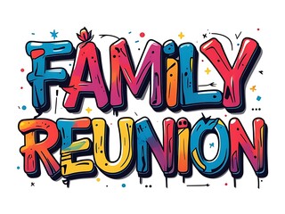 Colorful Graffiti Style Family Reunion Announcement