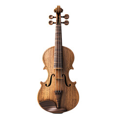 Obraz premium Polished Wooden Violin Isolated on Transparent background, Elegant Design Showcasing Craftsmanship and Detail of Instrument