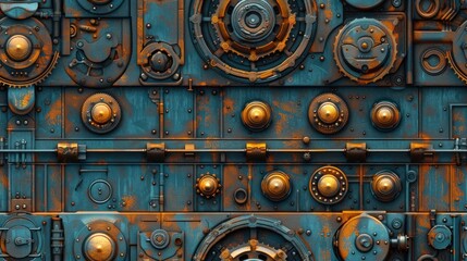 abstract complex shapes. art deco style. steampunk