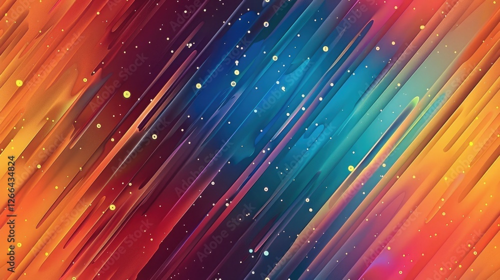 Poster abstract diagonal parallel rain of color, vector