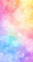 Pastel Rainbow Bubbles in Soft Light