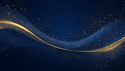 Obraz premium Gold wave abstract background, dark navy