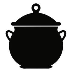 High-Resolution Black Pot Silhouette Vector for Graphic and Web Design