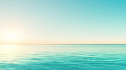 Obraz premium Calm Ocean Sunrise, Soft Pastel Hues, Horizon View