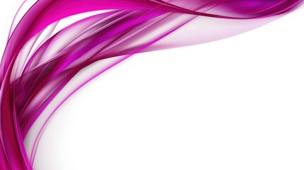 Abstract, swirling, magenta, lines on white background.  Graphic design element