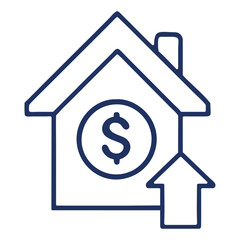 Mortgage rate upward trend icon