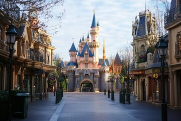 Outdoor photo of disneyland paris with generative ai
