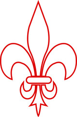Fleur de Lys symbols or Fleur de Lis vector icon ornament Silhouette isolated on transparent background. Flower Lily Royal Medieval Heraldic french symbol. Classic emblems flower art pattern.