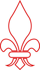 Fleur de Lys symbols or Fleur de Lis vector icon ornament Silhouette isolated on transparent background. Flower Lily Royal Medieval Heraldic french symbol. Classic emblems flower art pattern.