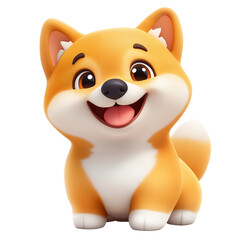 A cartoon-style Shiba Inu dog with a happy expression. Suitable for digital stickers, emoji sets, and pet branding