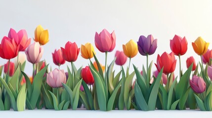 Colorful Tulips in Bloom with Soft Background and Natural Lighting