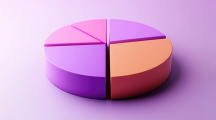 Fototapeta premium Vibrant 3D Pie Chart with Data Segments