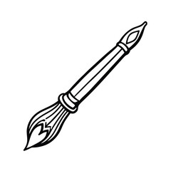 Brush Pen - Hand-Drawn Black and White Illustration for Artists and Designers