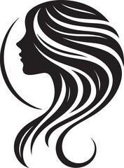 Woman's profile with flowing hair.