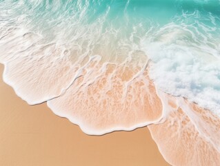 Waves crashing on a golden sandy beach; crystal clear water. Great for vacation
