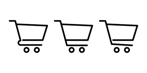 shopping cart vector icon collection