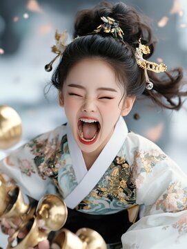 screaming Korean Shaman created by generative AI