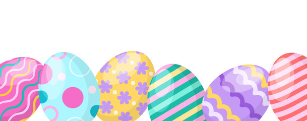 Cute border easter egg colorful illustration