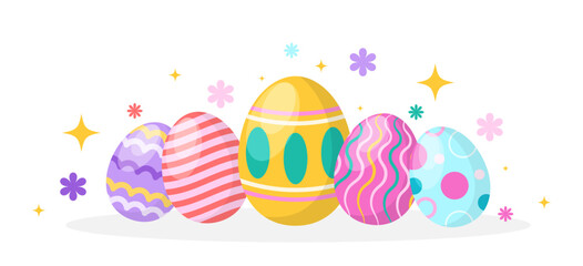 Colorful decoration easter egg springtime illustration greeting card