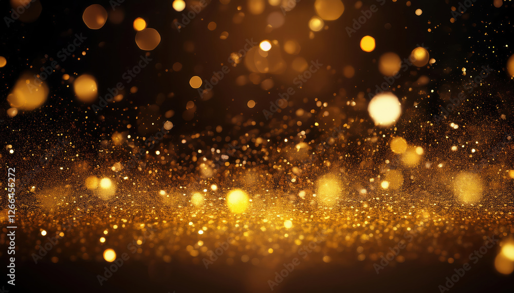 Aufkleber shimmering golden particles floating in air create magical atmosphere, representing positive vibes a