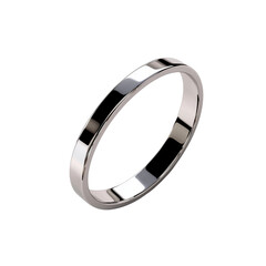 A sleek, polished ring with a reflective surface, Isolated on white background.