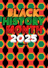 Black History Month. Vector illustration of a February Holiday concept. Banner design, poster with text.