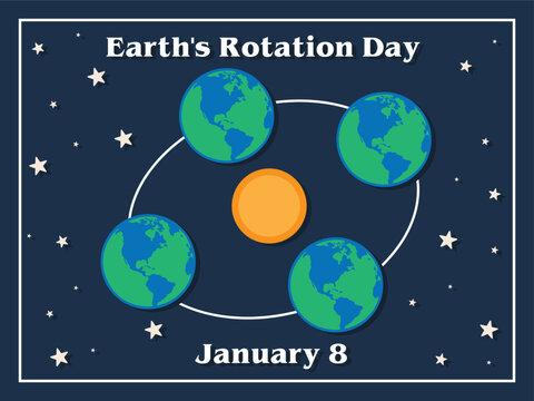 Vector Design Earth's-Rotation-Day-&ndash;-January-8
