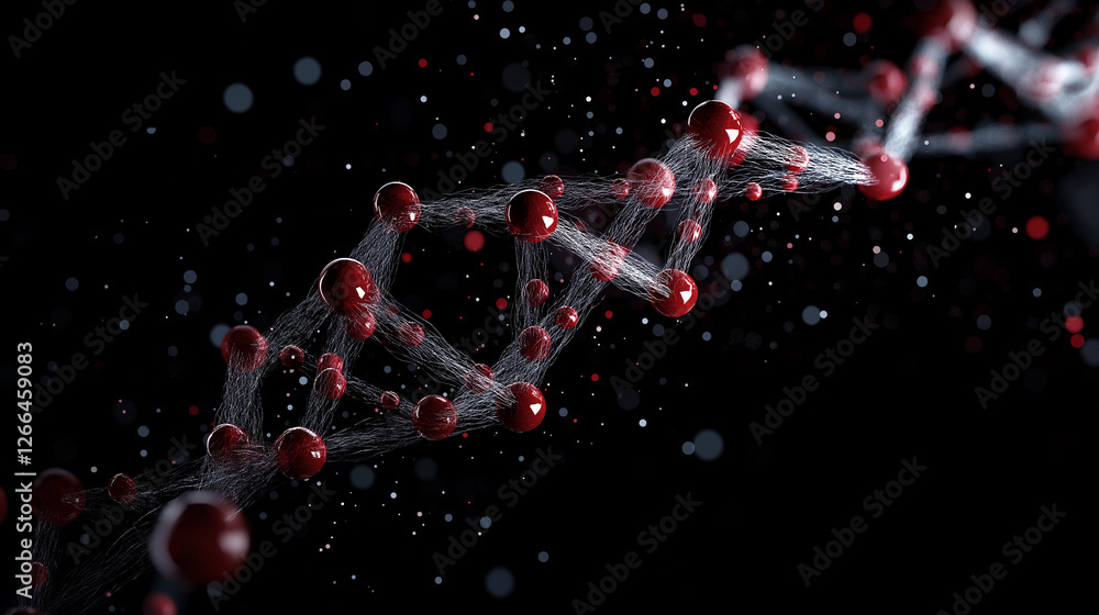 Poster dna double helix: intricate 3d rendering of a dna double helix, showcasing the complexity and beauty
