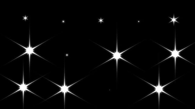 Glowing and twinkling star motion graphics effects for 2d cartoon animation white cartoon flat vector doodles style stars.