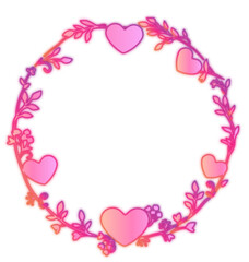 Neon pink heart frame 