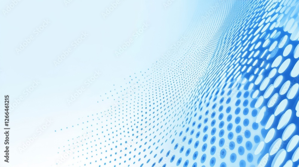 Poster blue blurry dots abstract background with soft defocused light circles creating a modern and minimal