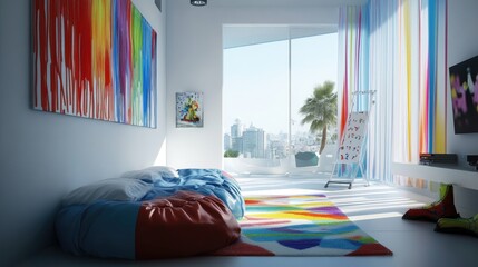 Bright room with wipeable furniture and hypoallergenic carpets