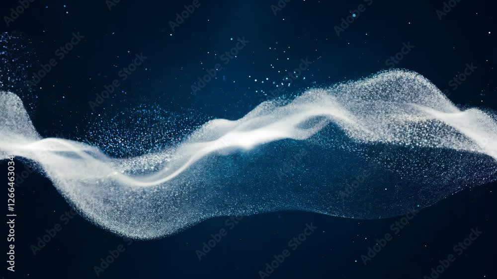 Poster seamlessly looping abstract background animation of particles in motion