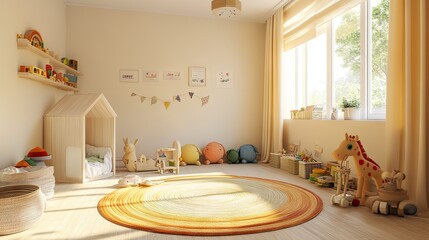 Children's room with plain pastel walls and erasable paint for creativity