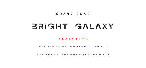 Abstract Fashion font alphabet. Minimal modern urban fonts for logo, brand etc. Typography typeface uppercase lowercase and number. vector illustration