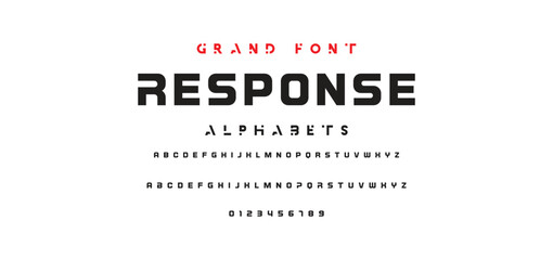 Abstract Fashion font alphabet. Minimal modern urban fonts for logo, brand etc. Typography typeface uppercase lowercase and number. vector illustration