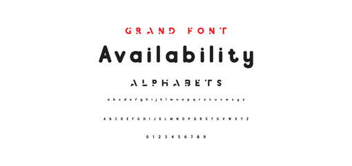 Abstract Fashion font alphabet. Minimal modern urban fonts for logo, brand etc. Typography typeface uppercase lowercase and number. vector illustration