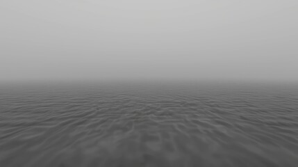 Gray foggy sea, calm water, misty horizon,  background for mood