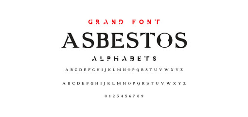 Abstract Fashion font alphabet. Minimal modern urban fonts for logo, brand etc. Typography typeface uppercase lowercase and number. vector illustration