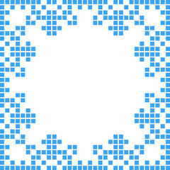 Blue Grid Embroidery Border
