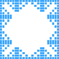 Blue Grid Embroidery Border