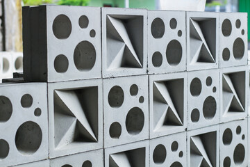 Decorative Concrete Blocks with Geometric Patterns