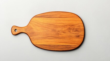 Elegant wooden cutting board on a light background, ideal for culinary presentations and food styling