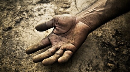 A Weathered Hand Reaching Out to the Earth