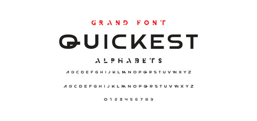 Abstract Fashion font alphabet. Minimal modern urban fonts for logo, brand etc. Typography typeface uppercase lowercase and number. vector illustration