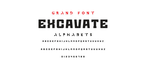 Abstract Fashion font alphabet. Minimal modern urban fonts for logo, brand etc. Typography typeface uppercase lowercase and number. vector illustration