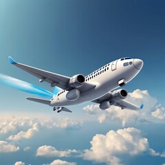 Naklejka premium airplane in the sky