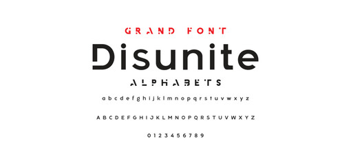Abstract Fashion font alphabet. Minimal modern urban fonts for logo, brand etc. Typography typeface uppercase lowercase and number. vector illustration