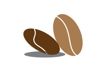 Two coffee beans icon set. Espresso vector illustration. Coffee shop logo. Roasted coffee symbol. Hot drink aroma isolated sign. Variety Design. EPS10