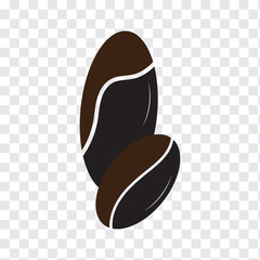 Two coffee beans icon set. Espresso vector illustration. Coffee shop logo. Roasted coffee symbol. Hot drink aroma isolated sign. Variety Design. EPS10
